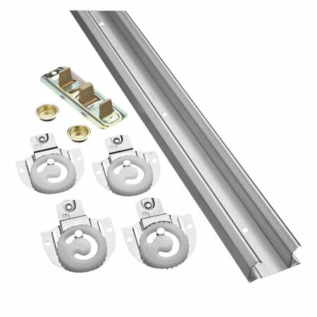 NATIONAL MFG 72 in. By-Pass Sliding Door Hardware, Galvanized NM343087